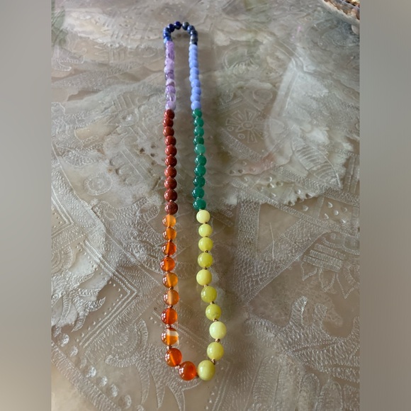 Hand Knotted Chakra Gemstone Necklace - Picture 3 of 3